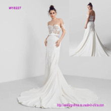 Embroidered Wedding Dress with Strapless Neckline